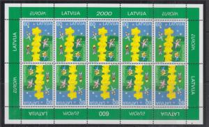 LATVIA, 2000 Europa, 60s., sheet of 10, mnh.