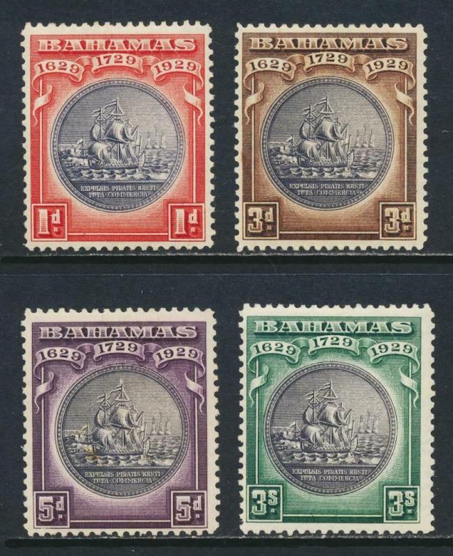 BAHAMAS 1930, TERCENTENARY VALUES TO 3sh VF MLH SG#126-8/9 CAT£63 $82(SEE BELOW)