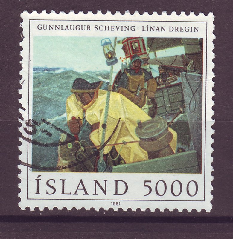 J25447 JLstamps 1981 iceland set of 1 used #548 fishermen