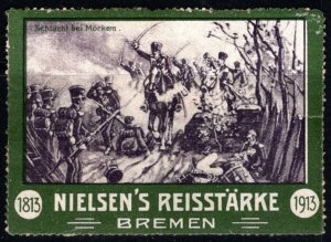 1913 Germany Poster Stamp Nielsen's Rice Starch Bremen Battles And Events