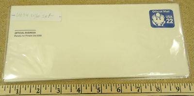 U074, 22c U.S. Postage Envelope Set Offical Buisness qt