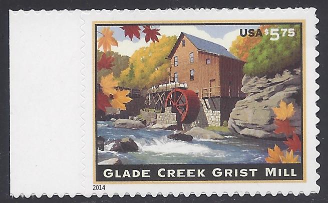 #4927 $5.75 Priority Mail Glade Creek Grist Mill Mint NH