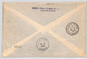 France Cols MOROCCO Air Mail Cover FIRST FLIGHT 25th ANNIV. SENEGAL 1950 YF113