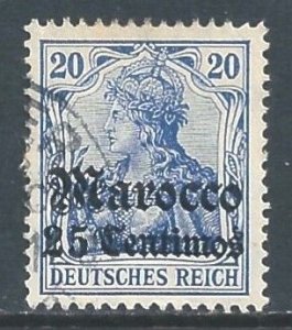 Germany Offices in Morocco #36 Used 20pf Germania Issue Ovptd. Marocco & Su...