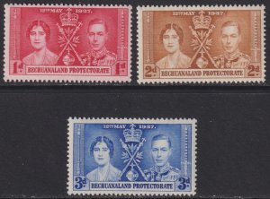 1937 Bechuanaland Protectorate Coronation set MLH Sc# 121 / 123 CV .95¢ Stk #1