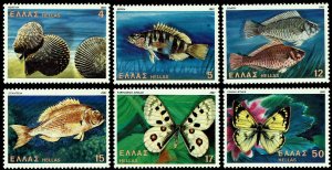 Greece #1397-1402  MNH - Fish, Butterflies (1981)