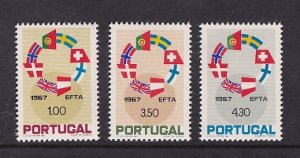 Portugal  #1011-1013   MNH  1967  European free trade association