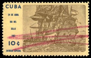 CUBA Sc E32 USED - 1962 10c Special Delivery - First West Indies Packet