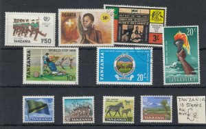 Tanzania Collection Of 10 To 20/- MH/2 VFU JK5149