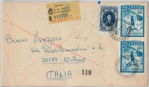 58528  -  ARGENTINA - POSTAL HISTORY: EXPRESS COVER to ITALY - 1970 - SKIING