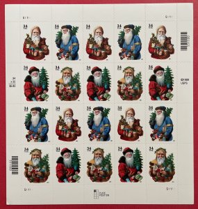 Scott 3537-3540b SANTA CLAUS & PINES Pane of 20 US 34¢ Stamps MNH 2001