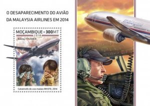 Mozambique - 2018 Malaysian Plane - Stamp Souvenir Sheet - MOZ18508b