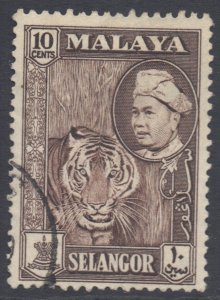 Malaya Selangor Scott 107 - SG121, 1957 Sultan 10c Brown used