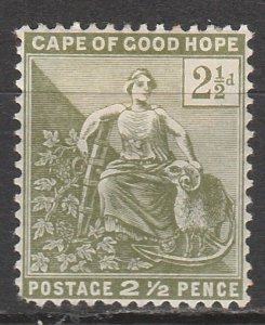 CAPE OF GOOD HOPE 1892 HOPE 21/2D OLIVE GREEN