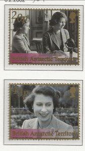 BRITISH ANTARCTIC TERRITORY (BAT) Sc 307-11 NH SET+S/S OF 2002 - QUEEN ELIZABETH