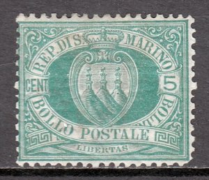 San Marino - Scott #6 - MH - Toning, wrinkly gum - SCV $11.00