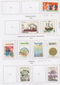 SINGAPORE -  Scott 163 / / 205 - mostly used - TWO PAGES