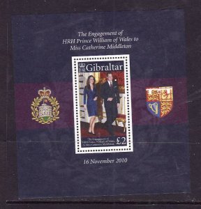 Gibraltar-Sc#1266-unused NH sheet-Royal Wedding-Prince William & Kate-2011-