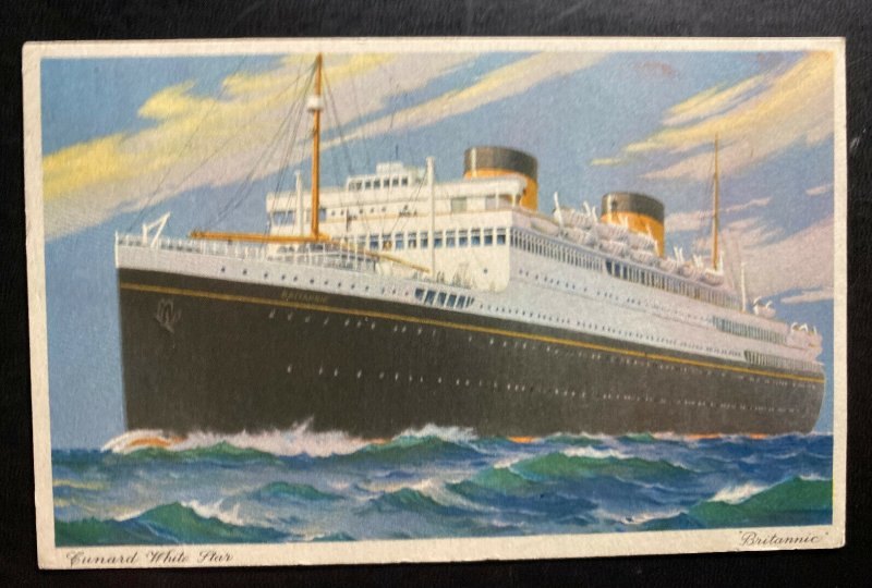 1950 Liverpool England Picture postcard Cover To Wellesley MA USA Britannic