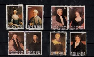 Local- Isle of Man - Royalty Famous People Set of 8 -dc