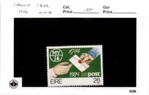 Ireland, Postage Stamp, #602 Mint NH, 1984 Post Office (AB)