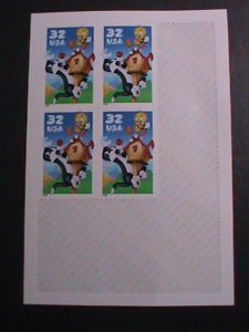 UNITED STATES-1998 -SC# 3204 SYLVESTER & TWEETY -MNH BLOCK IN PANE VERY FINE