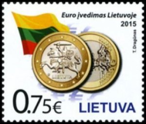 Lithuania 2015 Adoption of the Euro Stamp MNH