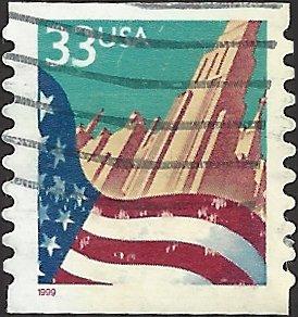 # 3281c USED FLAG AND CITY SMALL DATE