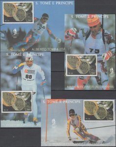 Sao Tome and Principe 1992 MNH Stamps Souvenir Sheet Sport Olympic Games Medals