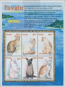 Tuvalu 2000 SG952a Cats sheetlet MNH