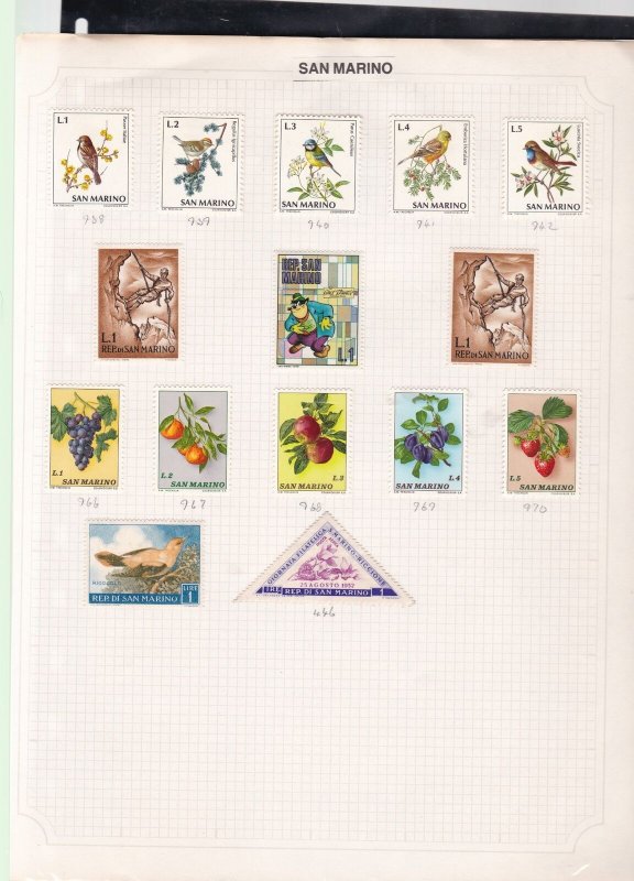 san marino stamps page ref 16853 