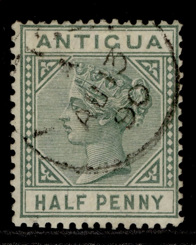 ANTIGUA QV SG21a, ½ dull green, VERY FINE USED. Cat £550. TRIANGLE DETACHED