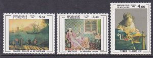 France 1831-33 MNH OG 1982 Paintings Full 3 Stamp Set Very Fine