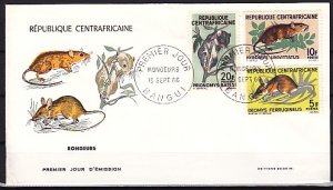 Central Africa, Scott cat. 73-75. Forest Mice issue. First day cover. ^