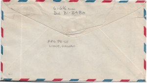 1944 APO 98, 323rd Combat Engr, Lihue, Hawaii to Altoona, Pa A/M Cens. (N8492)