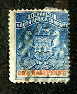 1892 British South Africa Company Sc#1 used ( 1687 BCX2 )