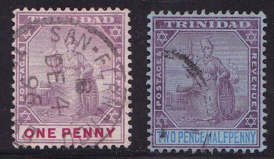 Trinidad 1883-1904 Scott 68//106  QV Stamps in FINE Used (O) Condition Small Lot