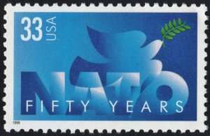 SC#3354 33¢ NATO: 50 Year Anniversary Single (1999) MNH