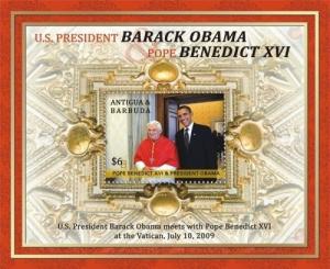 Antigua and Barbuda - 2009 Pres. Barack Obama meets Pope Souvenir Sheet - MNH