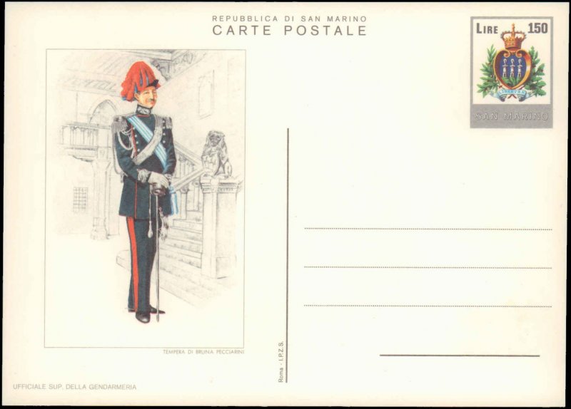 San Marino, Government Postal Card