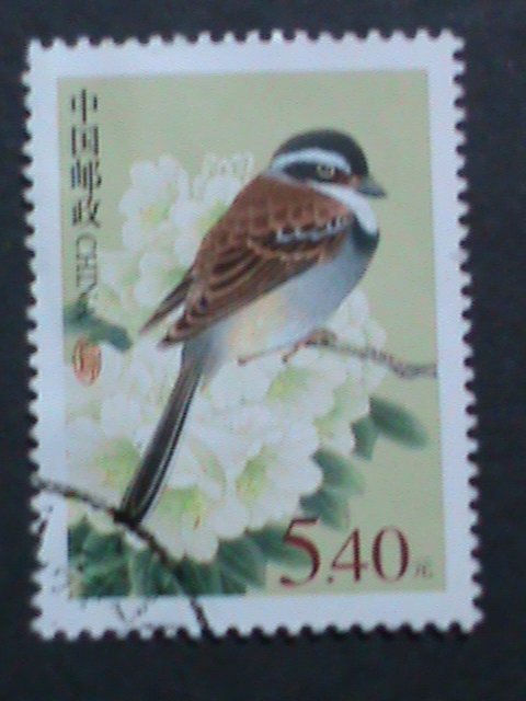 ​CHINA -2002-SC#3179  KOZLOV'S BUNTING BIRD USED VF WE SHIP TO WORLD WIDE