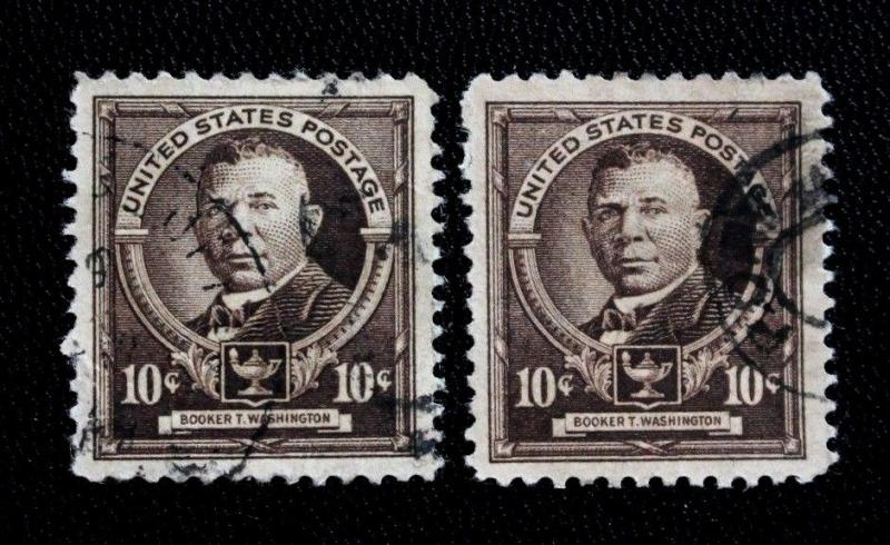 US Stamp Sc# 873 Used Lot of 2 Booker T. Washington 1940 Famous Americans