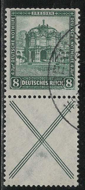 Germany Scott # B38, label X, used, se-tenant, Mi# S92