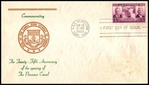 1939 Panama Canal 25th anniversary Sc 856-30 Unknown cachet-maker