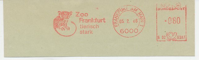 Meter cut Germany 1960 Sulawesi tarsier - Zoo Frankfurt 