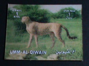 ​UMM-AL-QIWAIN 3D AIRMAIL STAMP  WILD ANIMALS-LEOPARD MNH- SPECIAL STAMP-VF