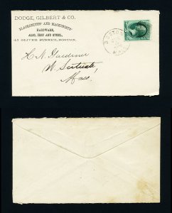# 158 cover Dodge, Gilbert & Co, Boston, MA to North Scituate, MA - 6-4-1870's