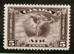 1930 - Sc# C2 - Canada Air Mail, Mercury & Scroll, MH Postage Stamp - cv$70