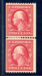 US SCOTT #349 LINE PAIR MINT-VF-OG-HINGED W/ APS CERT SCV $550 (4/11/24 GP)