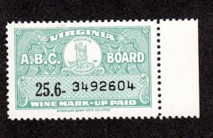 Virginia State Revenue  SRS # W60  MNH  Wine  Lot 190151 -04